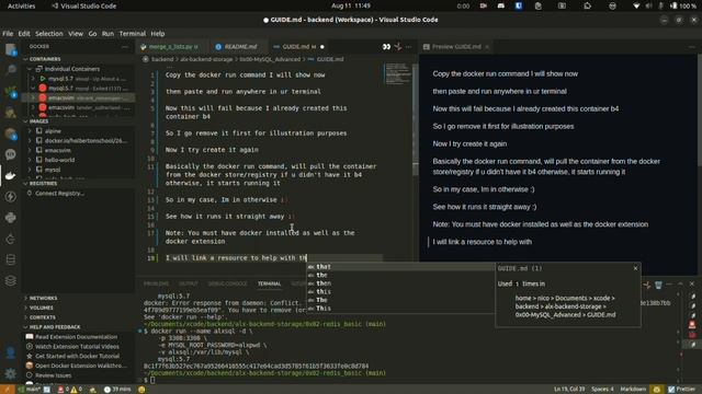 Running MySQL 5.7 in a docker container while using VSCODE смотреть онлайн