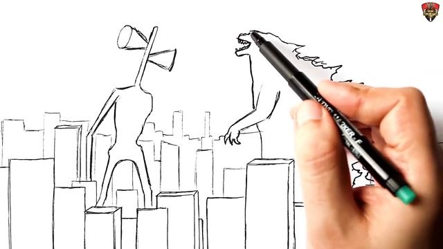How to draw a Siren Head attacking Godzilla смотреть онлайн