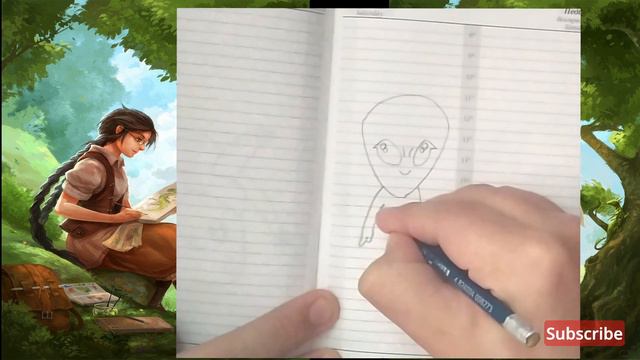 how to draw an alien / Как нарисовать миленького инопланетянина смотреть онлайн