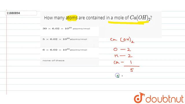 How many atoms are contained in a mole of `Ca(OH)_(2)`? смотреть онлайн
