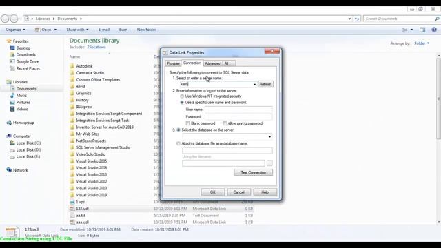 How to create Connection String for MS SQL Server using UDL File for C Sharp смотреть онлайн
