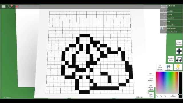 how to draw Bulbasour in pixel art creator-ROBLOX смотреть онлайн