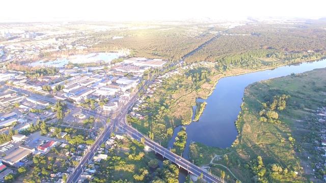 Белгород с высоты. Река Северский Донец. смотреть онлайн