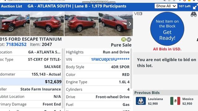 2015 FORD ESCAPE TITANIUM смотреть онлайн