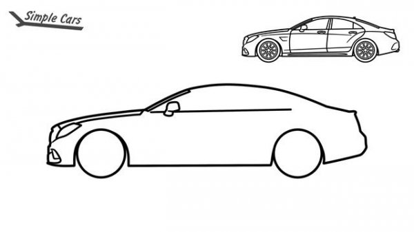 How to draw a MERCEDES-BENZ CLS 63 AMG easy / drawing mercedes cls c218 step by step