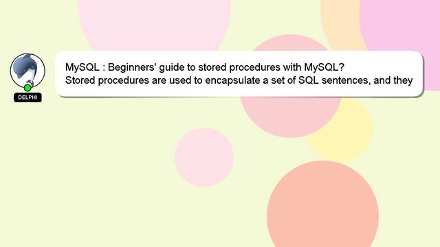 MySQL : Beginners' guide to stored procedures with MySQL? смотреть онлайн