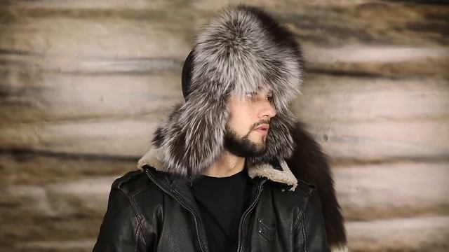 Интернет-магазин меховых шапок. Ушанка-малахай из меха черно-бурой лисы и кожи. смотреть онлайн