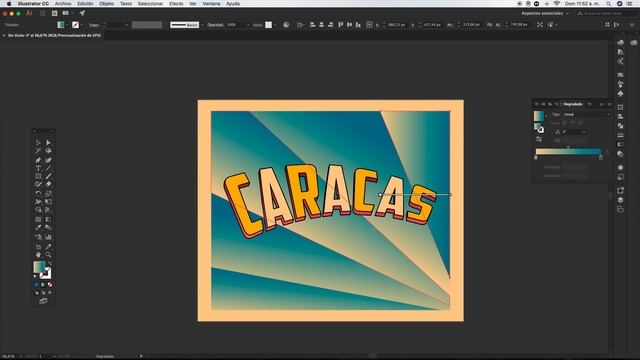 Illustrator Tutorial | Texto 3D Retro CARACAS | 3D RETRO TEXT CARACAS смотреть онлайн