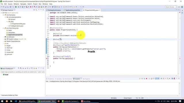 5.3 reading properties using @value annotation смотреть онлайн