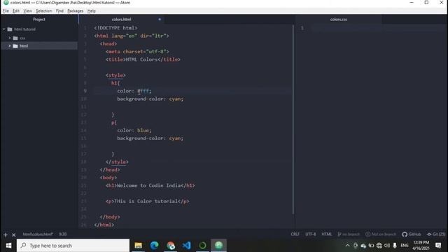 Html colors | rgba | rgb | hexadicmal colors | color palettes | Codin India | Color pallets смотреть онлайн
