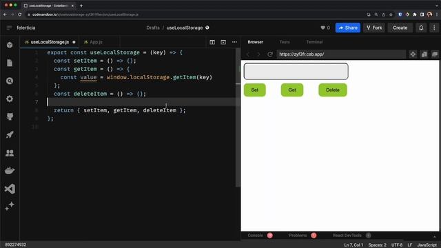custom hook: useLocalStorage смотреть онлайн