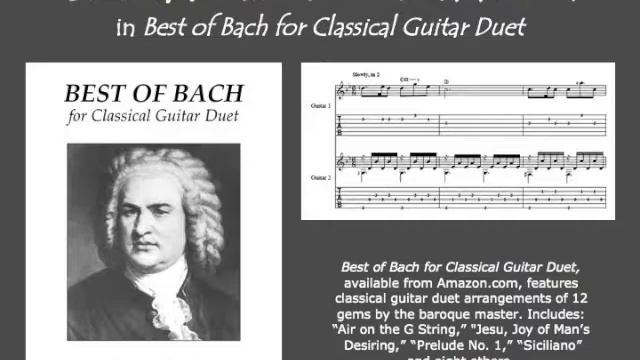 Bach’s Siciliano (from Flute Sonata No. 2) for classical guitar duet смотреть онлайн