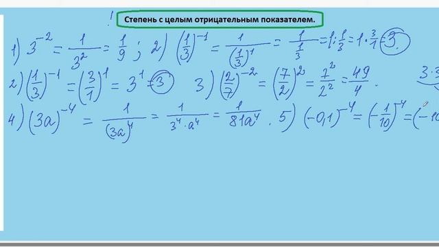 СТЕПЕНЬ С ЦЕЛЫМ ОТРИЦАТЕЛЬНЫМ ПОКАЗАТЕЛЕМ смотреть онлайн