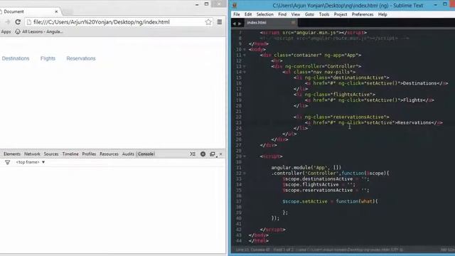 angularjs ng class activate nav links destinations, flights, reservations 720p смотреть онлайн