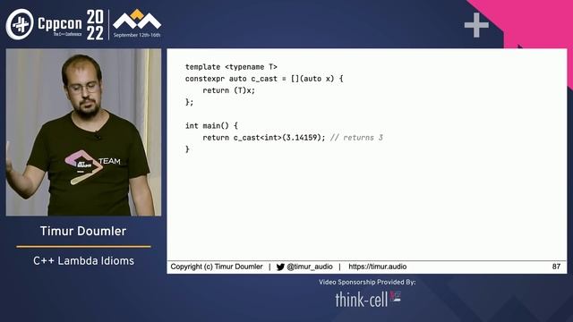 C++ Lambda Idioms - Timur Doumler - CppCon 2022 смотреть онлайн
