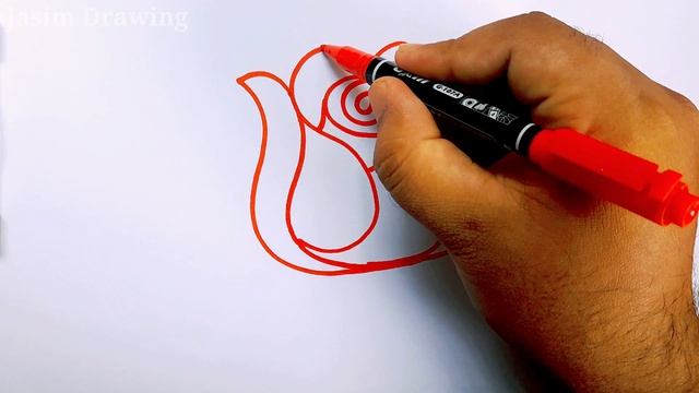 Rose ? flower drawing from letter S sign l Easy Rose drawing tutorial step by step for beginners смотреть онлайн