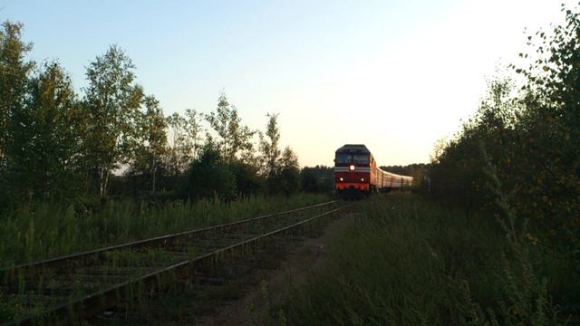 ТЭП70-0243 с поездом №684 Осташков-Лихославль (RZD) Жукопа смотреть онлайн
