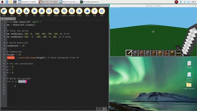 Minecraft Pi - Build a Pyramid Using Python смотреть онлайн