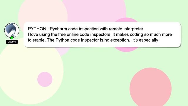 PYTHON : Pycharm code inspection with remote interpreter смотреть онлайн