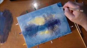 Как рисовать гуашью размывками/Два островка в тумане