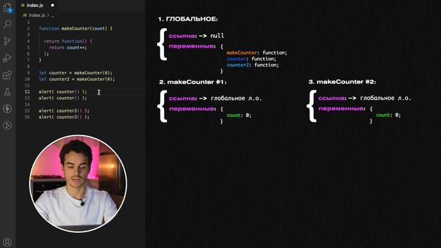 ЗАМЫКАНИЯ В JS за 15 минут: ОТ и ДО | Что такое лексическое окружение и как связано с замыканием? смотреть онлайн