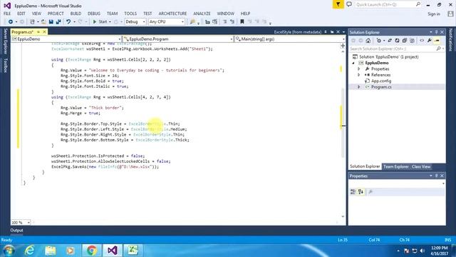 Execl Cell Border Style in Excel Sheet or Spreadsheet using EPPlus .NET C# [English] PART 3 смотреть онлайн