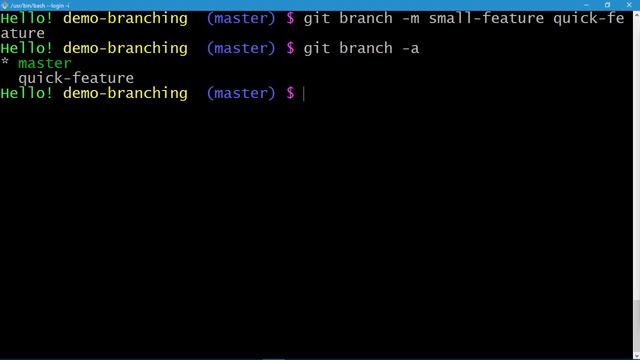 075 Git Branching deep dive branch deletions and renaming Lab смотреть онлайн