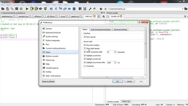 Spyder IDE settings смотреть онлайн