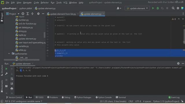 #41 How to Update element in List using Insert(), Append() and Extend() Function in Python смотреть онлайн