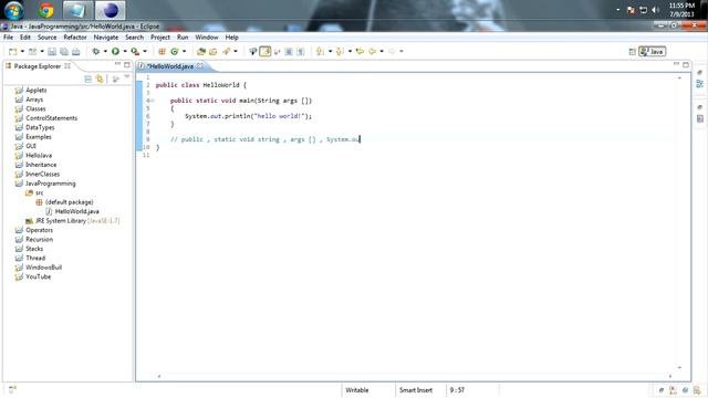 HelloWorld In JAVA смотреть онлайн