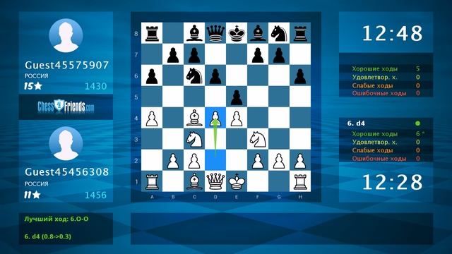 Анализ шахматной партии: Guest45456308 - Guest45575907, 1-0 (по ChessFriends.com) смотреть онлайн