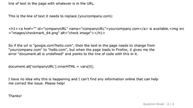 HTML : Error with javascript in firefox смотреть онлайн