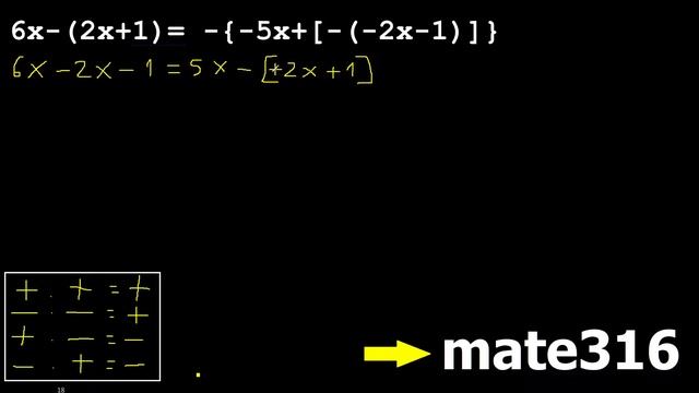 6x-(2x+1)= -{-5x+[-(-2x-1)]} ecuaciones con parentesis , hallar x ecuacion con incognita смотреть онлайн