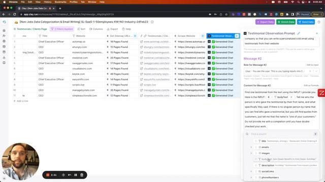Write personalized cold emails with ChatGPT & Clay: Prospect Testimonials смотреть онлайн