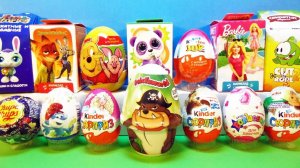 15 Киндер Сюрпризов, Unboxing Kinder Surprise Фиксики,Барби,Три богатыря,Зверополис,Дисней,Смурфики
