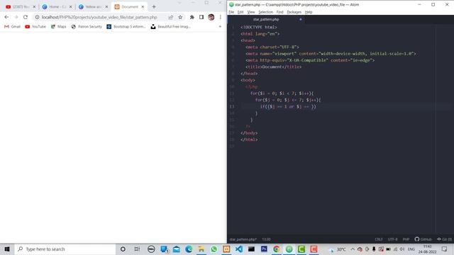 H Pattern Star Print In PHP | Step By Step H Pattern Star Print In PHP #H Star Pattern #star смотреть онлайн