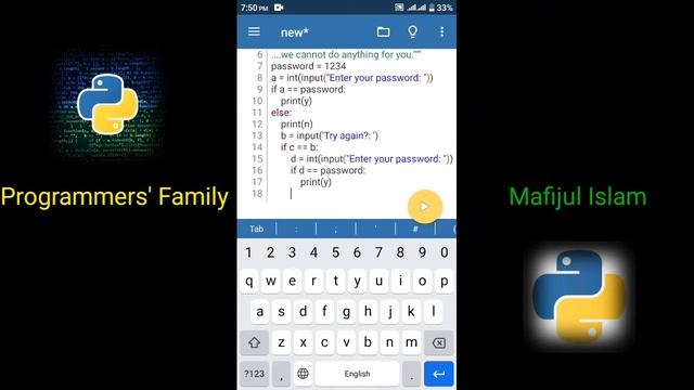 How does a password work? python programming. pydroid 3 смотреть онлайн