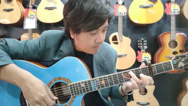 Kho pen tou leuk Guitar Cover by Aiersi Brand Blue Space-star Acoustic Guitar смотреть онлайн