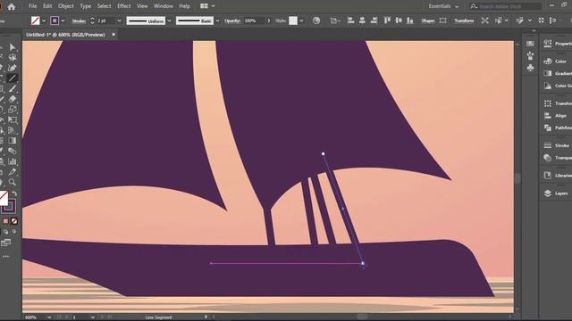 Night Moonlight Sea View Vector Illustration Tutorial | Adobe Illustrator CC Tutorial смотреть онлайн