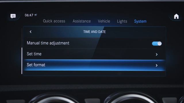 How To adjust the time in the Mercedes-Benz A-Class