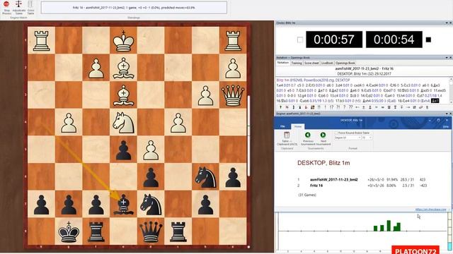 Fritz 16 + PowerBook 2018 vs asmFish + goi.bin 3 смотреть онлайн