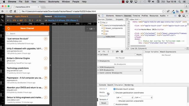 Chrome Developer Tools Device Emulation смотреть онлайн