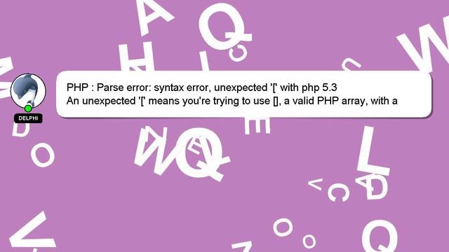 PHP : Parse error: syntax error, unexpected '[' with php 5.3 смотреть онлайн