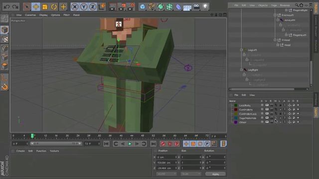 Cinema 4D - Minecraft Villager Rig смотреть онлайн