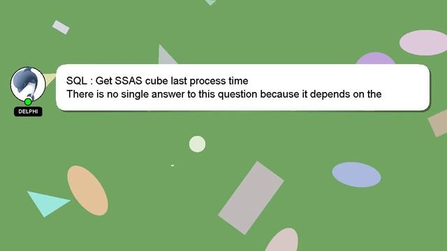 SQL : Get SSAS cube last process time смотреть онлайн
