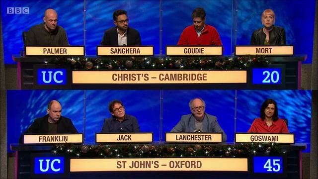 Monty Python question on Christmas University Challenge (21/12/2020) смотреть онлайн