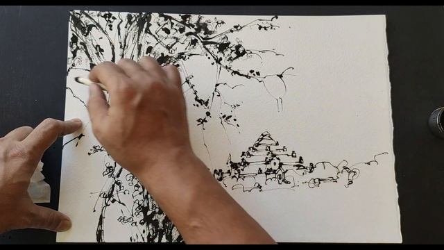 Tree Sketching / Bagan / Urban Sketching / How to draw Tree Sketching смотреть онлайн