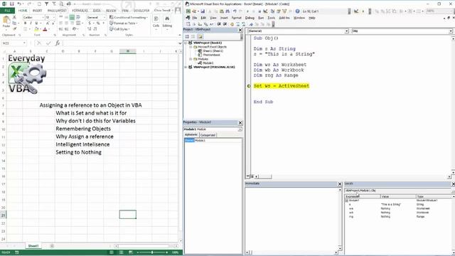 Excel VBA (Macro) Assigning a Reference to an Object (Why do you use Set?) смотреть онлайн
