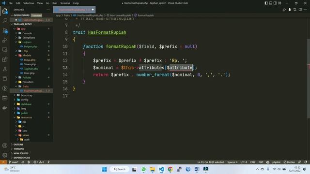 Laravel Proyek #33 Membuat Trait Format Rupiah di Laravel смотреть онлайн