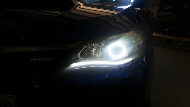2010 Subaru WRX Eagleeye custom headlights white LED halo rings sequential LED strips смотреть онлайн